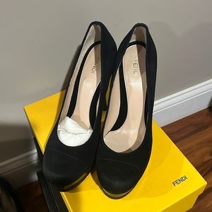 Black Fendi size 9 black platform heel